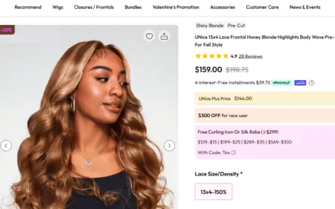 UNice蜂蜜金波浪假发，轻松驾驭时尚发色 – 百搭女神范！