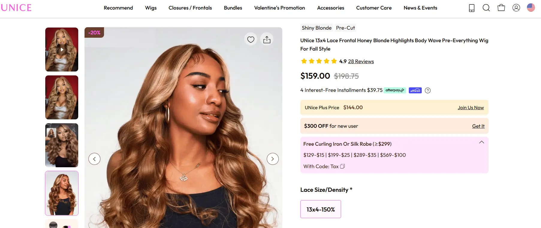 UNice蜂蜜金波浪假发，轻松驾驭时尚发色 - 百搭女神范！