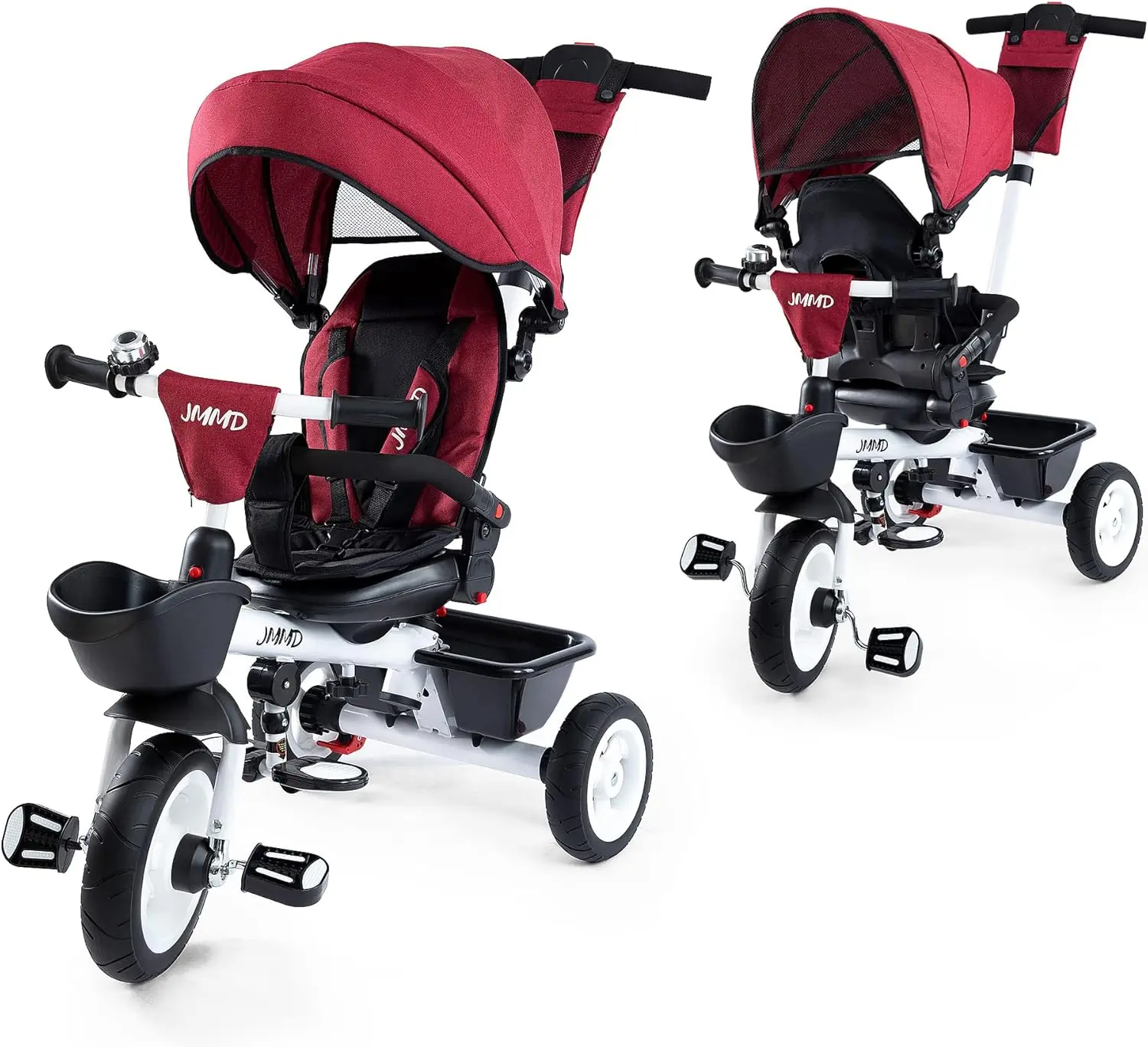 2026 北美熱門幼兒三輪車推薦 (1-3歲) 5 JMMD 6合1儿童/婴儿车三轮车
