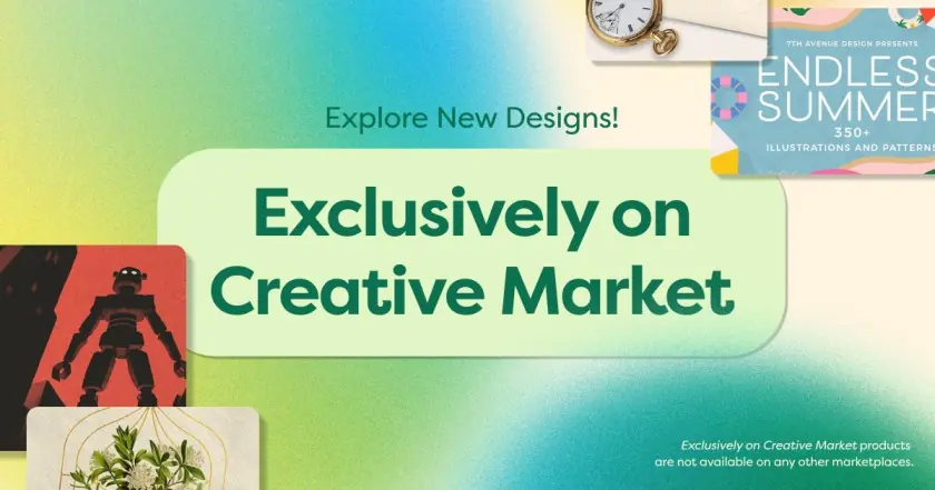 国外高质量又独特设计资源去哪找？Creative Market独家资源了解一下！