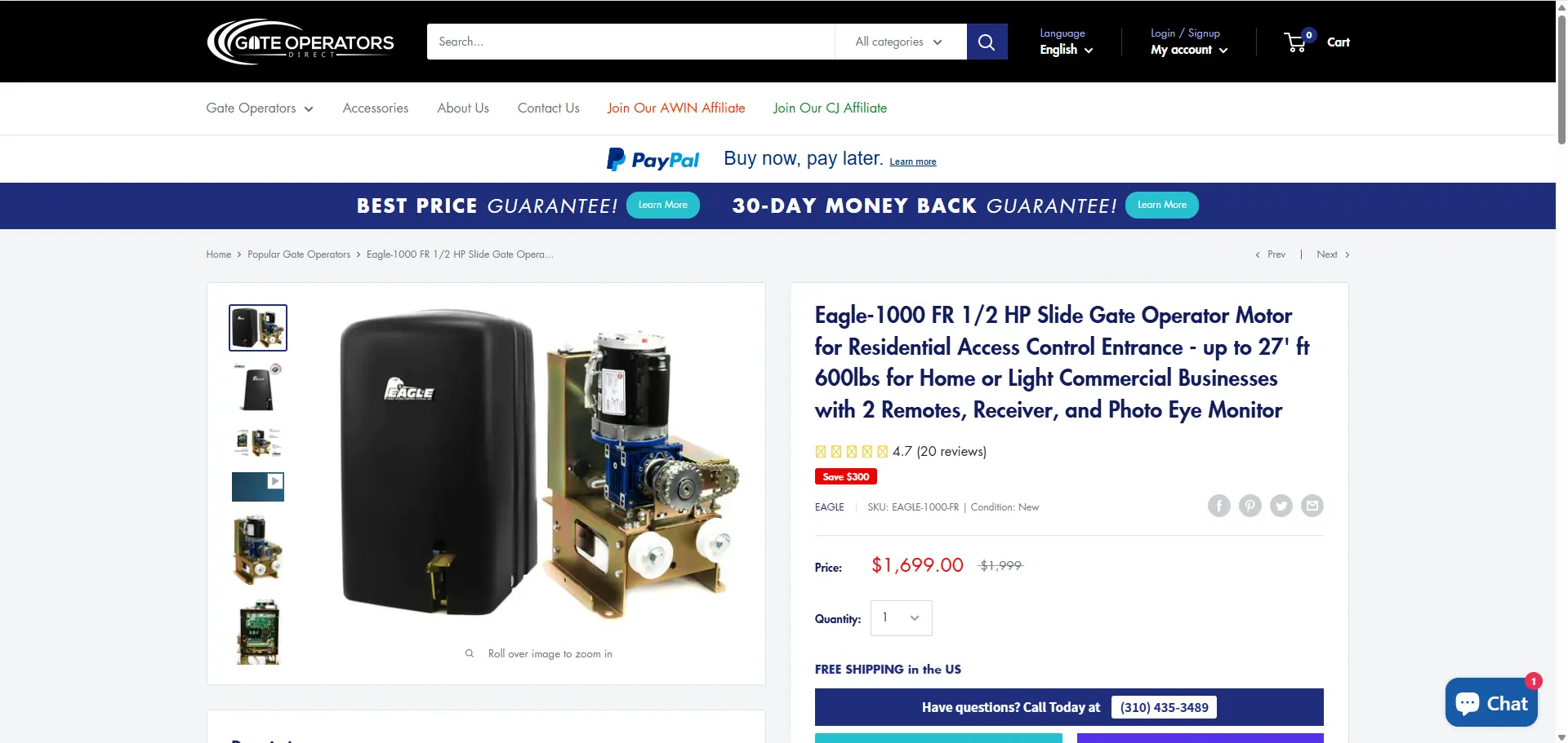 2025 美国家用滑动门电机推荐：Eagle-1000-FR性能解析