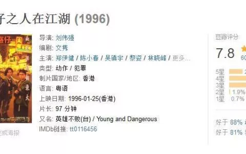 影响整整一代人的黑帮电影，古惑仔1人在江湖