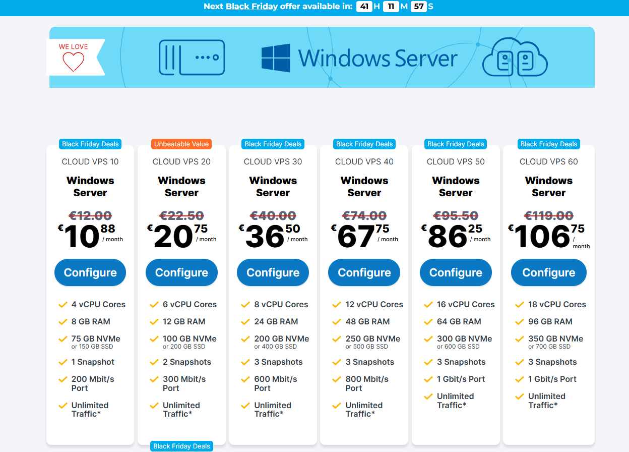 黑五国外Windows VPS 推荐