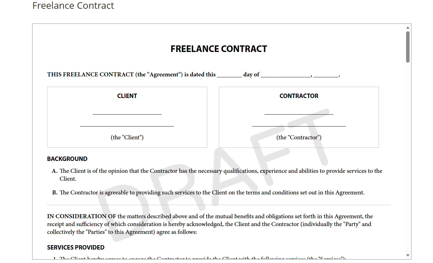 北美自由职业者合同模板推荐（Independent Contractor Agreement）