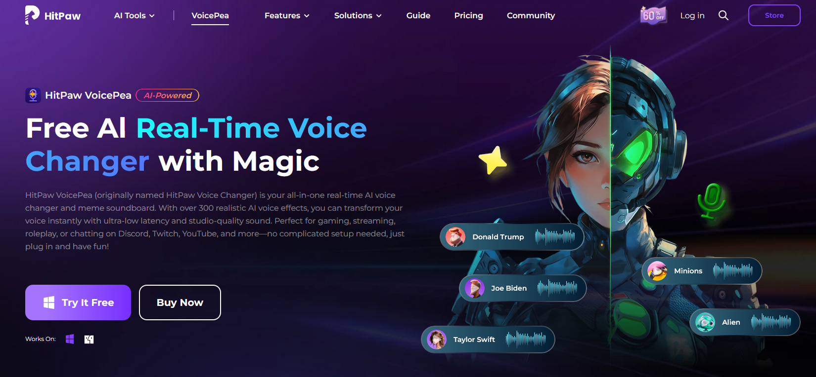 【搞笑 / 游戏娱乐】HitPaw VoicePea 变声体验：从萝莉到大叔随时切换