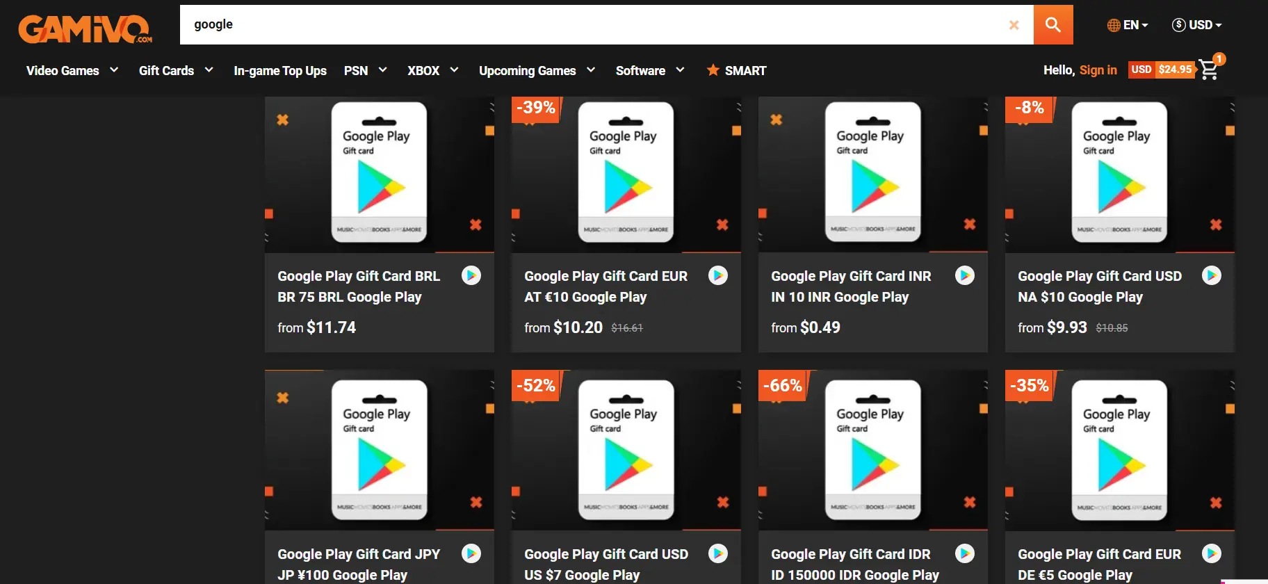 Google Play 礼品卡最全购买攻略