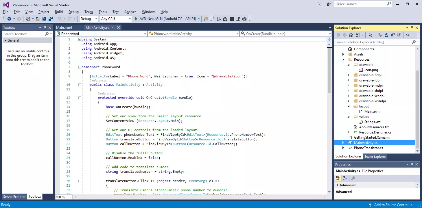 Xamarin.Android开发入门——Hello,Android Multiscreen快速上手