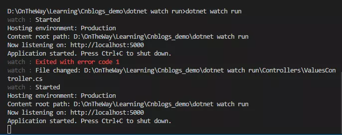 dot watch+vs code提成asp.net core开发效率 6