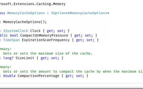 拥抱.NET Core系列：MemoryCache 缓存选项