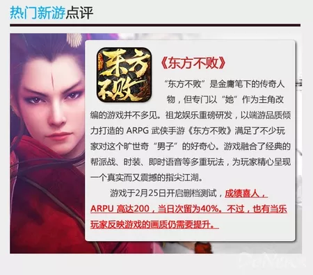 数据控：当乐游戏中心2月手游报告 画江湖之灵主ARPU100 2