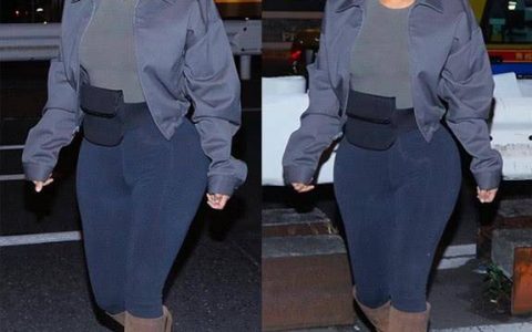 金·卡戴珊太敢穿！打底裤外穿网友：紧的有些难受！