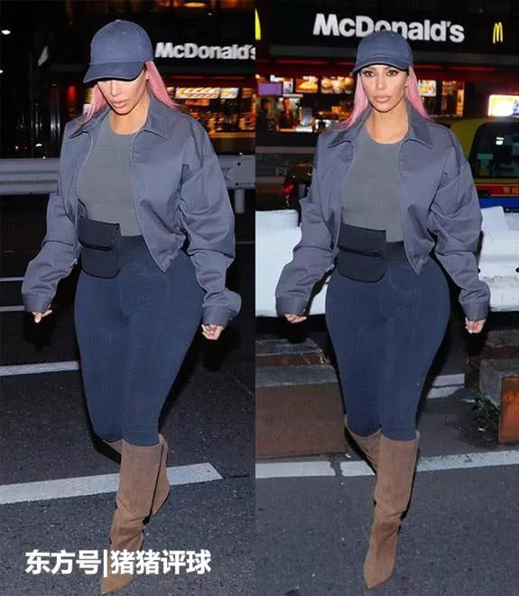 金·卡戴珊太敢穿！打底裤外穿网友：紧的有些难受！ 1