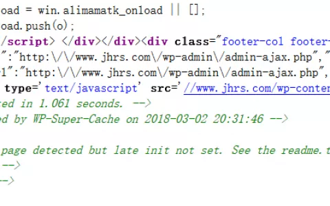Super Cache dynamic page detected but late init not set错误