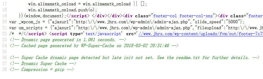 Super Cache dynamic page detected but late init not set错误 1