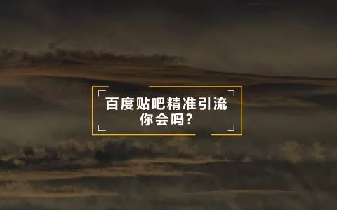 梁总：百度贴吧精准引流你会吗？