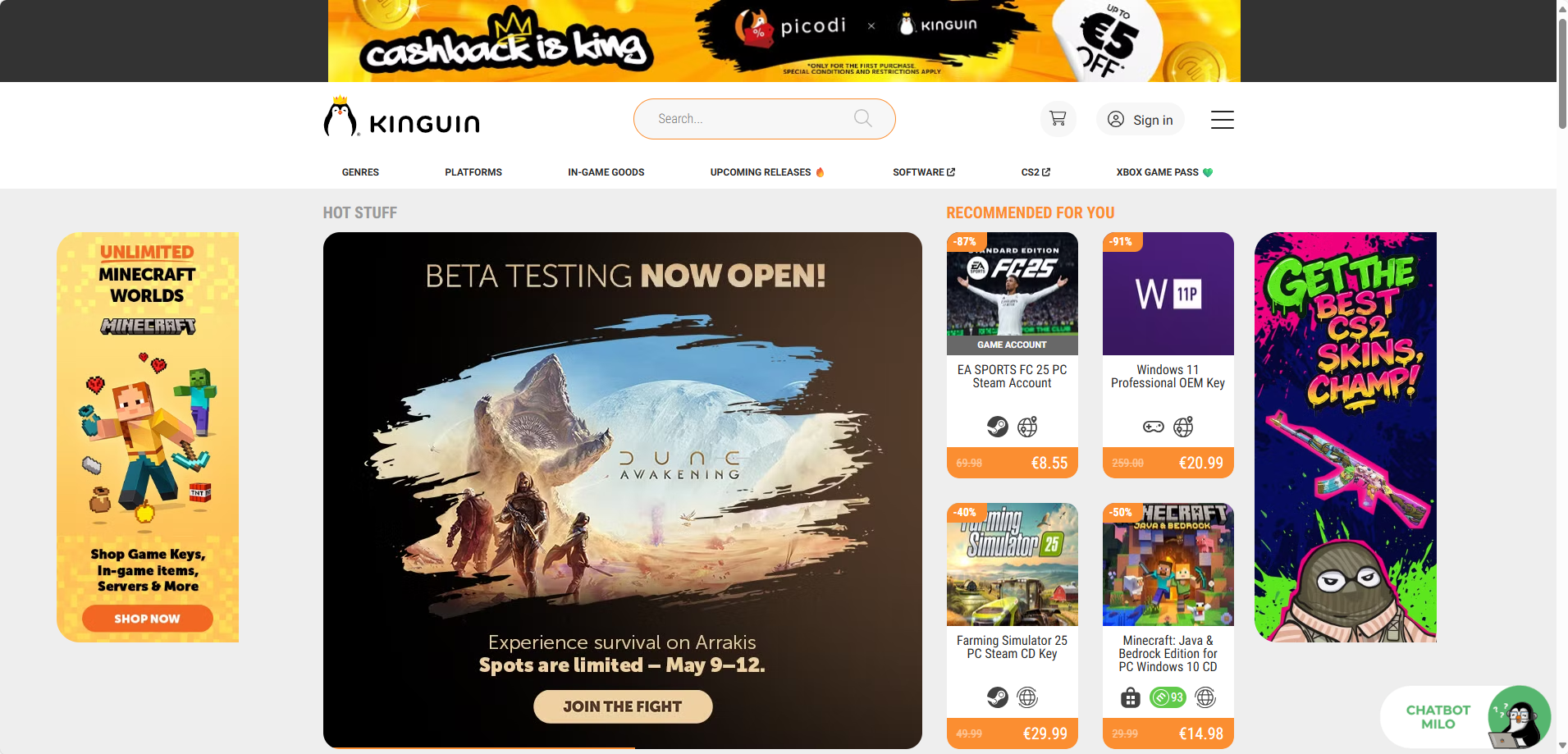 Kinguin 优惠码大全：5月最新折扣，买游戏/充值卡/软件都省钱