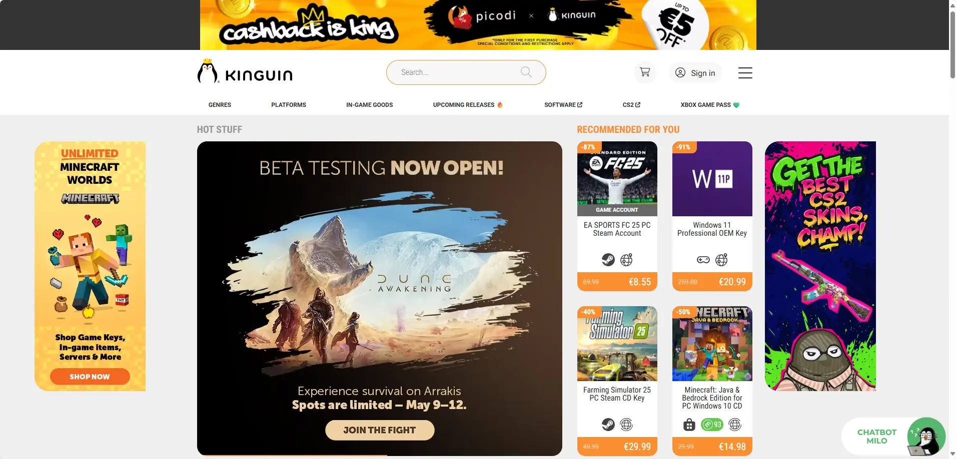 Kinguin 优惠码大全：5月最新折扣，买游戏/充值卡/软件都省钱