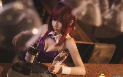 性感美女Cos《FGO》斯卡哈兔女郎 黑丝网袜大长腿