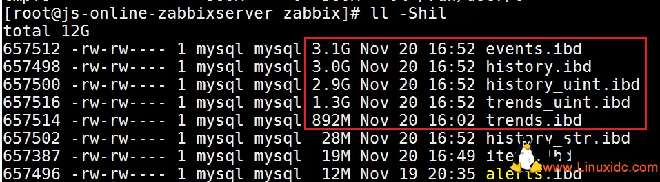 Linux系统磁盘空间不足Zabbix服务器数据库迁移 3