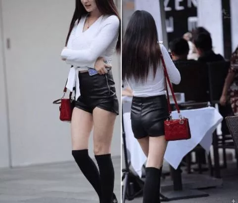 别再穿丝袜打底裤了！今年流行皮裤+毛衣 美爆了 20