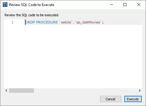 使用 MySQL Workbench 向导删除程序