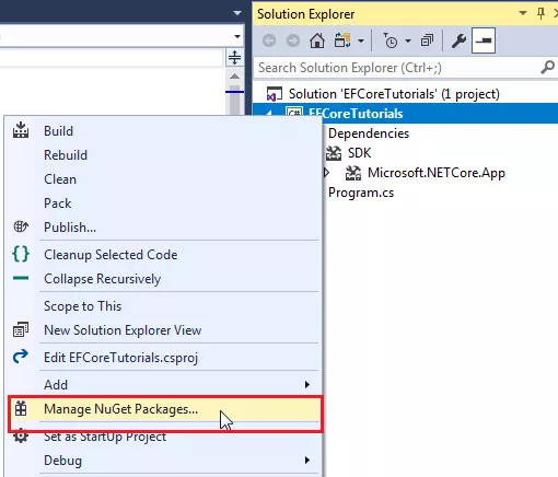 Entity Framework Core安装教程