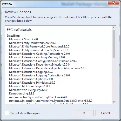 Entity Framework Core安装教程
