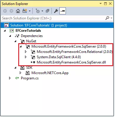 Entity Framework Core安装教程