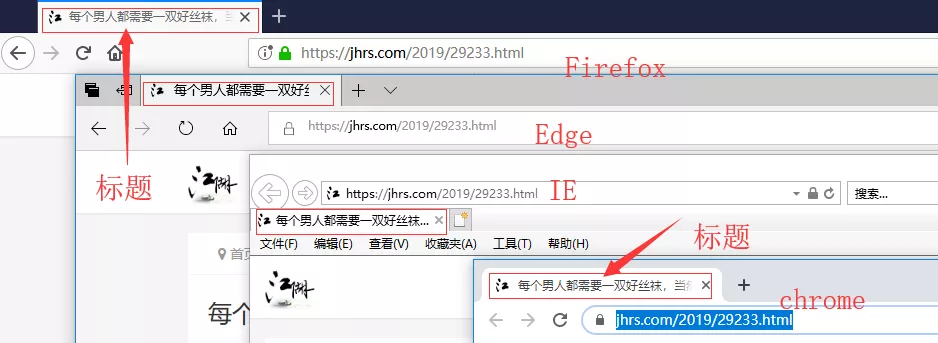 不同浏览器看到的标题样子
