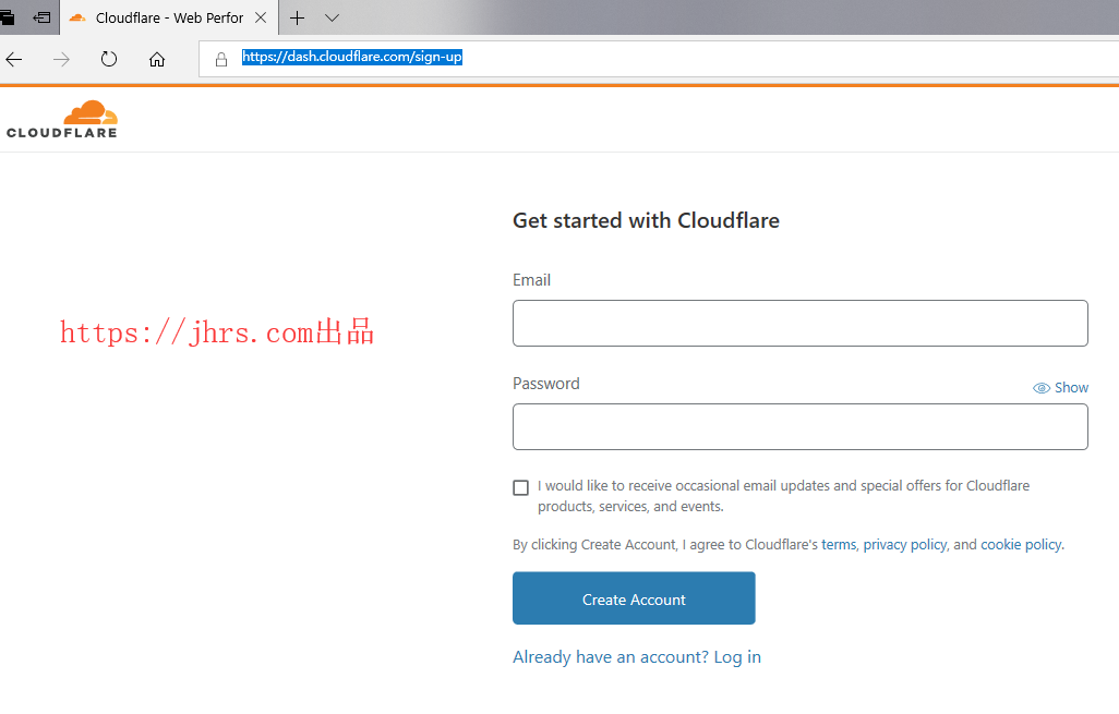 注册cloudflare账号