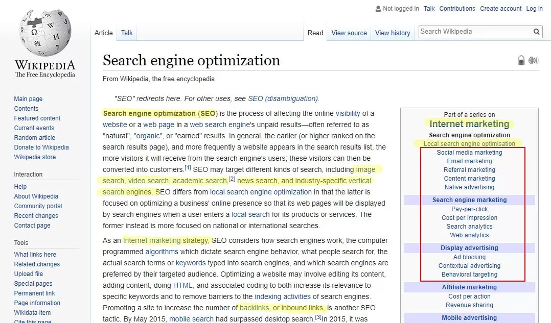 对seo使用Wikipedia