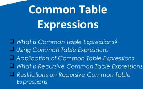 CTE执行递归查询