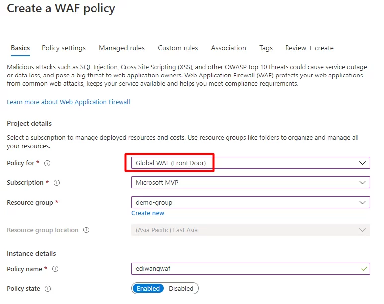 使用 Azure Web 应用防火墙拦截黑客攻击 2