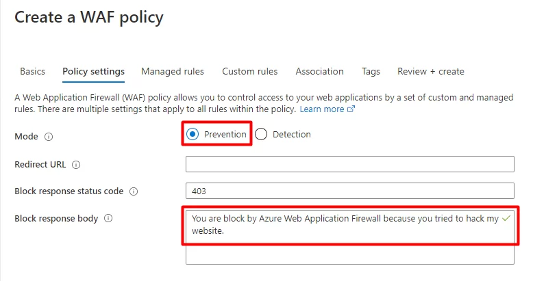 使用 Azure Web 应用防火墙拦截黑客攻击 3