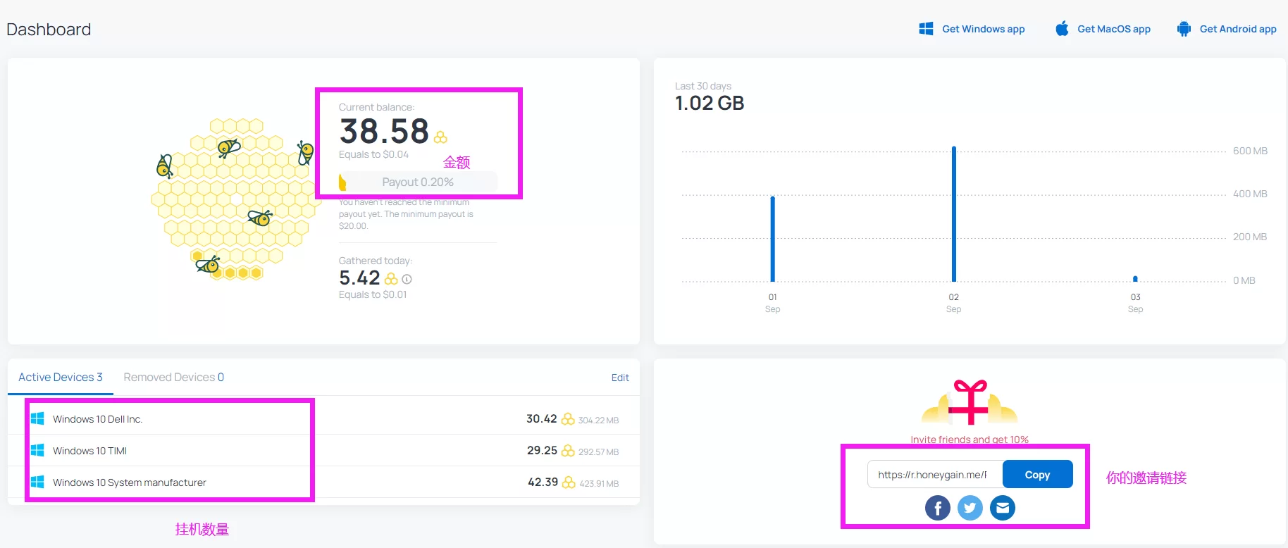 honeygain-dashboard