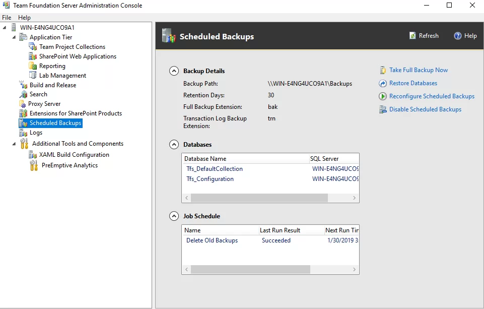 TFS 2018迁移指南