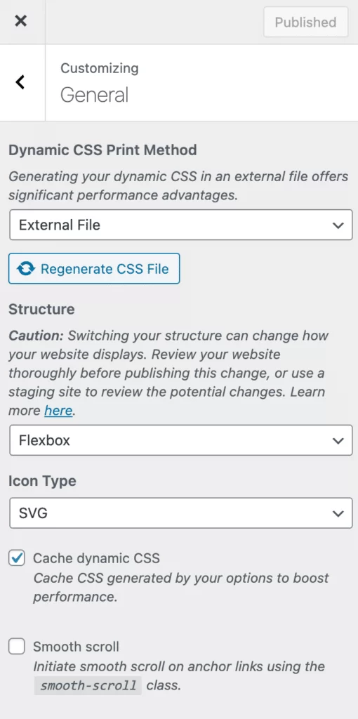 GeneratePress 一般选项