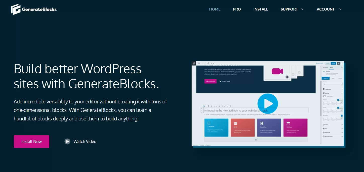 WordPress建站插件 -  GenerateBlocks官网