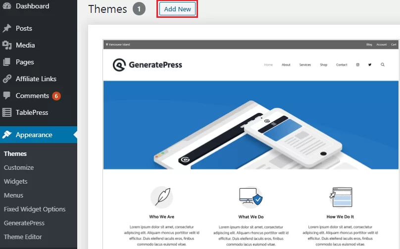 wordpress 添加新主题