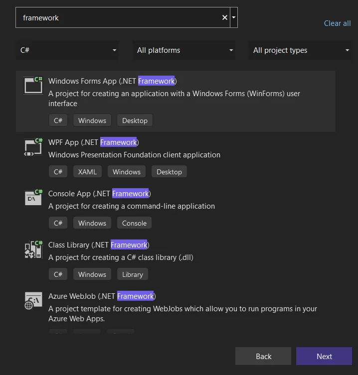 VS2022安装ASP.NET 项目模板支持webform开发