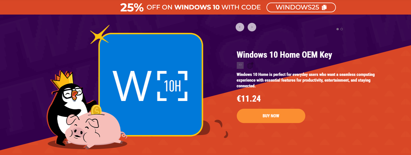 便宜正版Windows 10 家庭版 OEM 密钥
