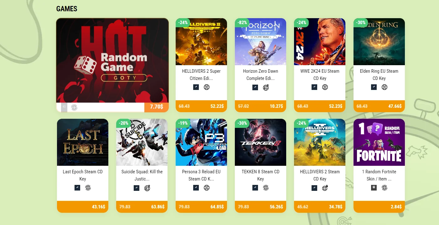 春季STEAM CARDS优惠码 6% 折扣全网最便宜 2