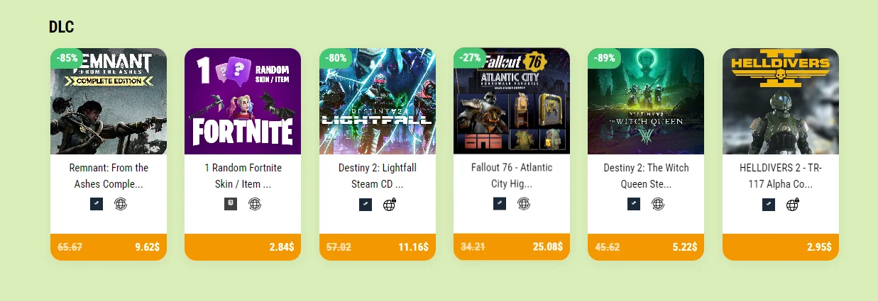 春季STEAM CARDS优惠码 6% 折扣全网最便宜 1