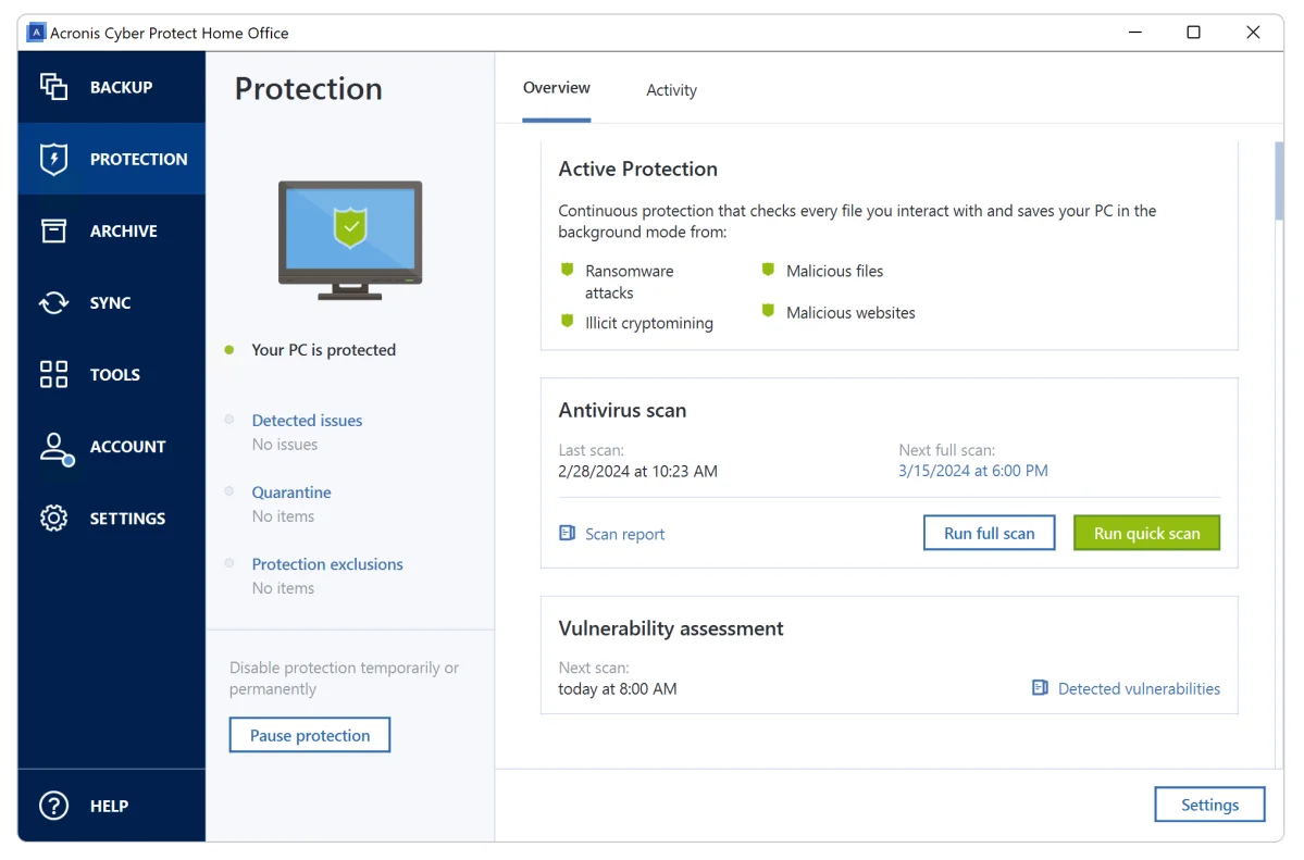 企业备份灾难恢复恶意软件防护推荐：Acronis Cyber Protect 4