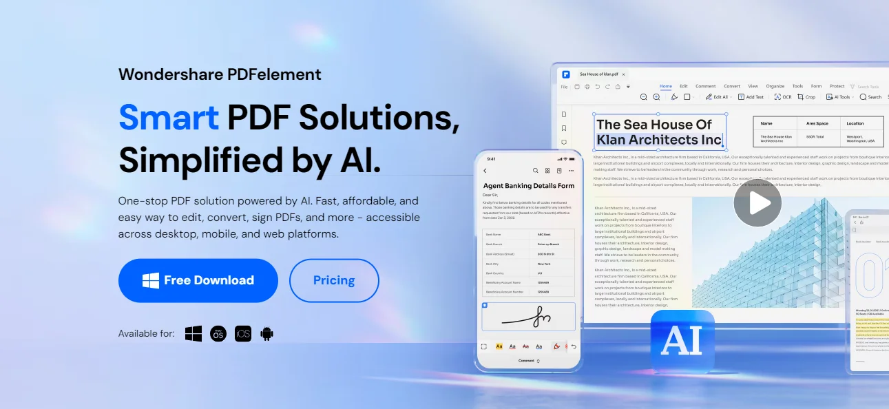 智能PDF解决方案推荐：Wondershare PDFelement