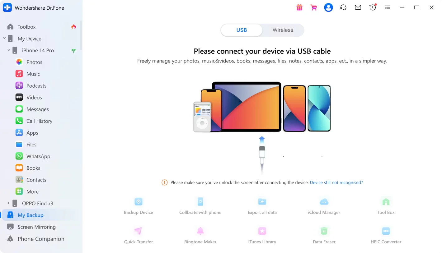 IOS数据恢复备份软件推荐：Dr.Fone