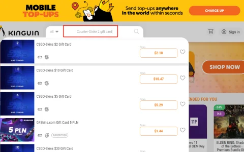2024 Kinguin反恐精英2礼品卡优惠5%