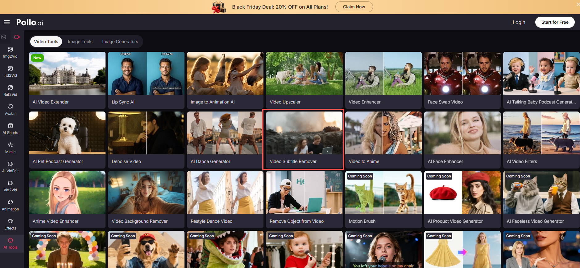 YouTube/TikTok视频搬运神器：Pollo AI工具自动去字幕、去水印教程