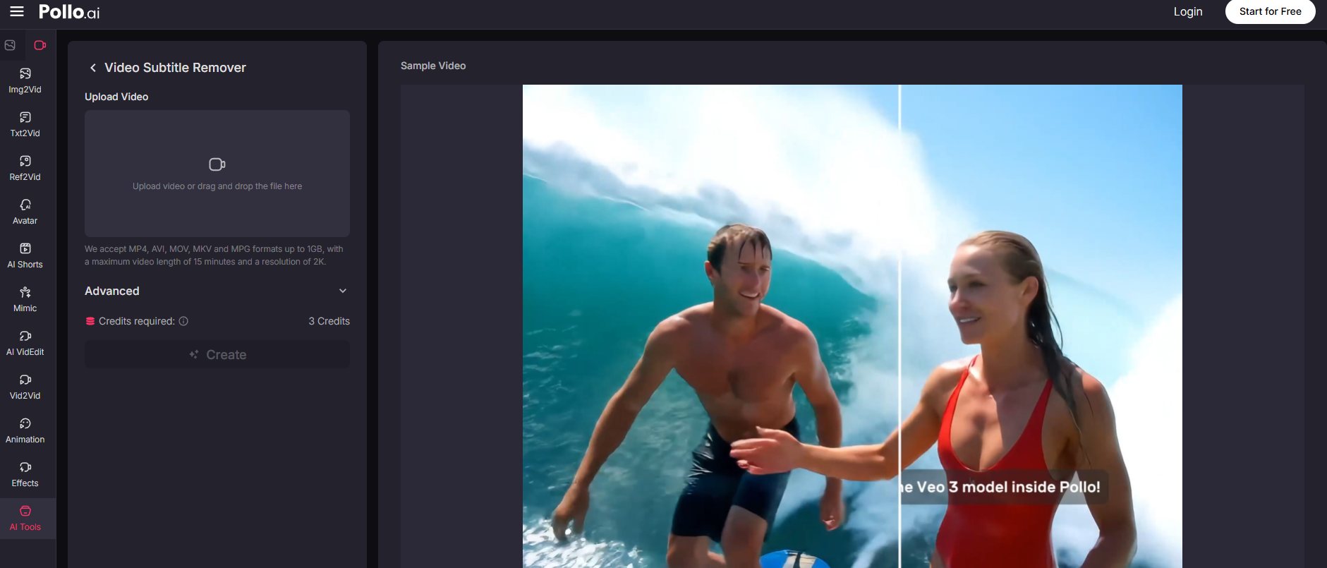 YouTube/TikTok视频搬运神器：Pollo AI工具自动去字幕、去水印教程